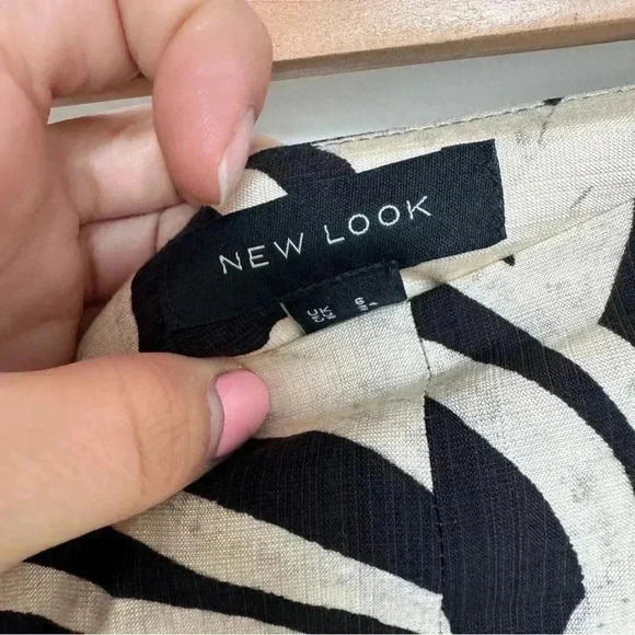 NWT NEW LOOK LINEN LIKE ABSTRACT MIDI SKIRT 2 - Picture 4 of 6
